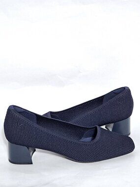 Vivaia Melody Navy Chunky Block Heels 40.5